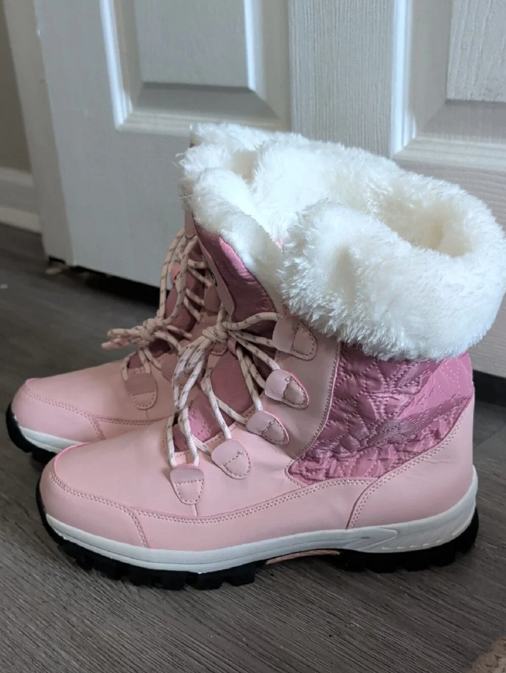 Womens' Pink Faux-Fur Winter Boots